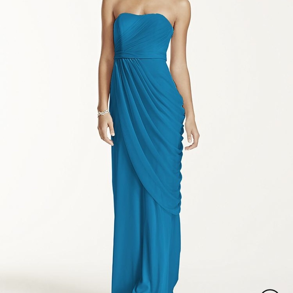 David’s Bridal Size 4 Sea Blue Dress
